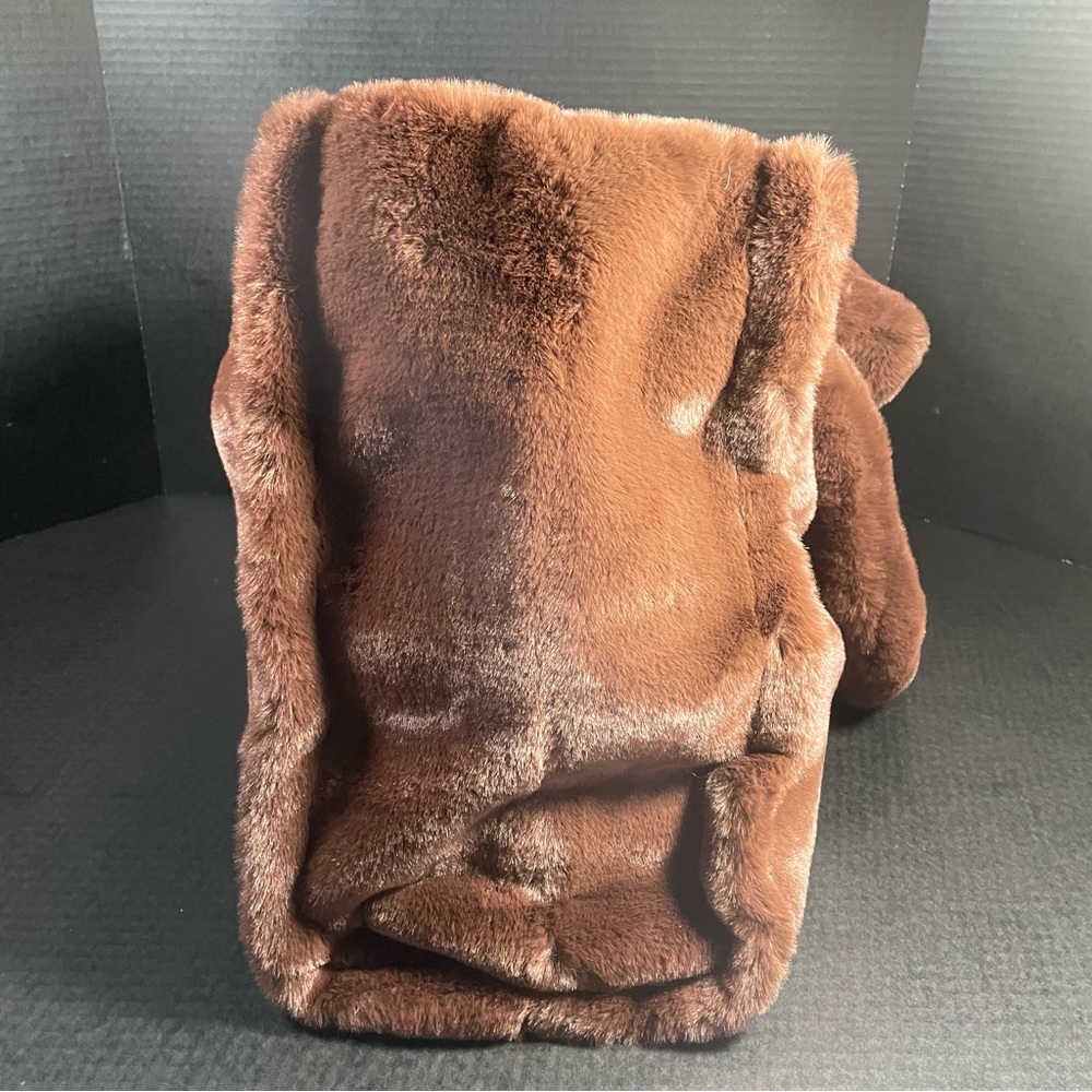 LUSCIOUS GREAT GIFT!! BNWT Pinko Debossed faux fur plush tote brown PRICE FIRM - Picture 5 of 16